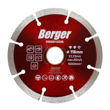 BERGER szegmentált gyémánttárcsa 115x22,23/SH7mm - 400x25,4/SH8mm