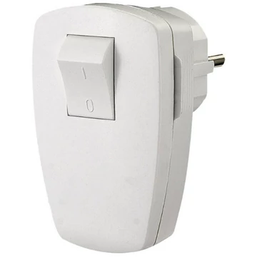 GAO 0108H Földelt lengő dugvilla kapcsolóval, műanyag, középső kivezetéses, fehér, 230V~ 50Hz, 16A
