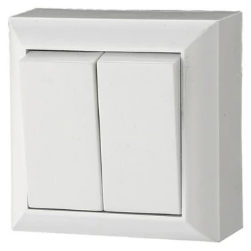 GAO 0315H "Business line" csillárkapcsoló, falon kívüli , hátlappal, fehér, 230V, 10A 