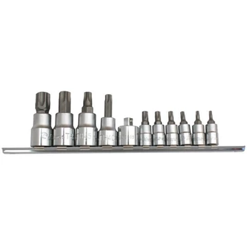 HANS 1/4"+3/8" furatos TORX bit-dugókulcsfej készlet 11r. TH10-TH60 56025-11