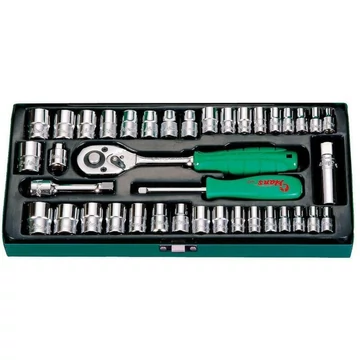HANS 1/4"+3/8" vegyes dugókulcskészlet 40r. 4-19mm + 3/16"-3/4" 5640MA