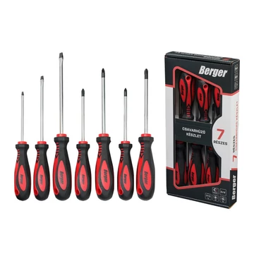 BERGER csavarhúzó készlet 7r. SL+PH+PZ mágneses CrV BERGER csavarhúzó készlet 7r. SL+PH+PZ mágneses CrV