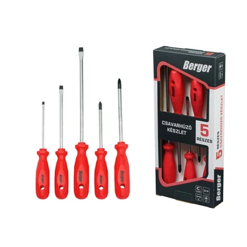 BERGER csavarhúzó készlet 5r. SL+PH mágneses CrV BERGER csavarhúzó készlet 5r. SL+PH mágneses CrV