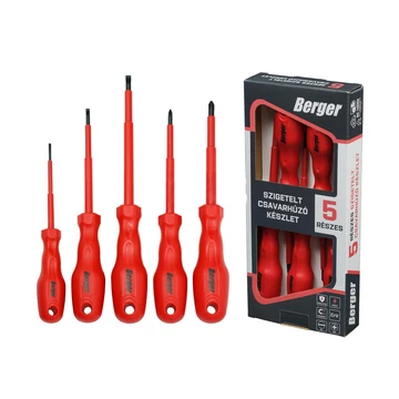 BERGER VDE szigetelt csavarhúzó készlet 5r. SL+PH CrV BERGER VDE szigetelt csavarhúzó készlet 5r. SL+PH CrV