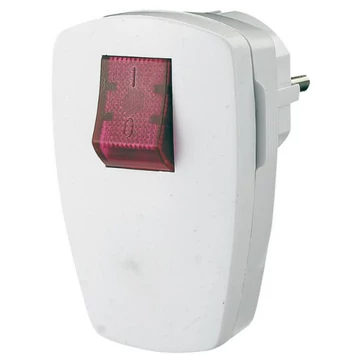 GAO 0795H dugvilla világítós kapcsolóval, műanyag, középső kivezetéses, fehér, 230V, 16A