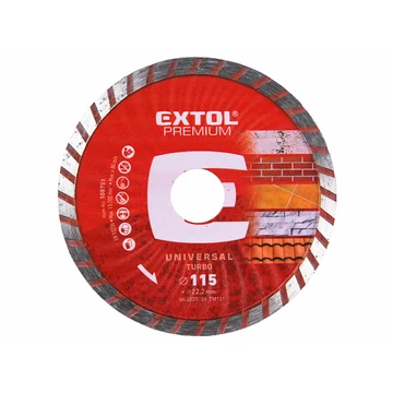 EXTOL PREMIUM gyémántvágó TURBO gránit/kerámia; 115×22,2mm - 230×22,2mm