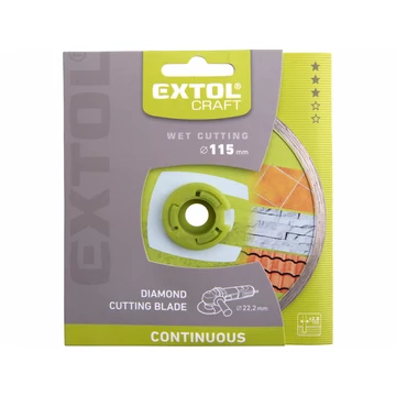 EXTOL CRAFT gyémántvágó csempevágáshoz (sima), vizes vágásra; 115×2,0×22,2mm, max.13.200 ford/perc