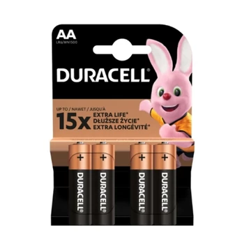 DURACELL Basic, alkáli elem, AA LR06/MN1500 1,5 V, 4 db