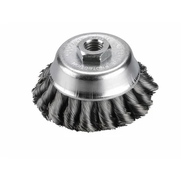 EXTOL CRAFT drótcsiszoló fazékkefe  sodort szálú ; sarokcsiszolóhoz, M14×2 két soros, 80mm, max. 12500 ford/perc