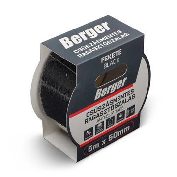BERGER csúszásmentes ragasztószalag 5mx50mm/0,8mm fekete BERGER csúszásmentes ragasztószalag 5mx50mm/0,8mm fekete