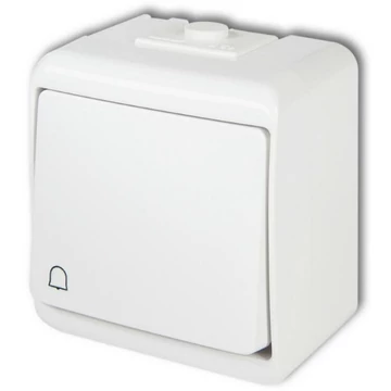 GAO 22061 Aquastar nyomókapcsoló csengő jellel, fehér IP44