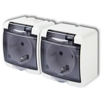 GAO 22121 Aquastar földelt csf. dugaszolóaljzat, 2-es, gyv., átlátszó IP44 GAO 22121 Aquastar földelt csf. dugaszolóaljzat, 2-es, gyv., átlátszó IP44