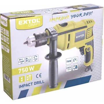 EXTOL CRAFT  ütvefúrógép 750W; kulcsos tokmány, max. 13mm, 0-3000 ford/perc, papírdoboz