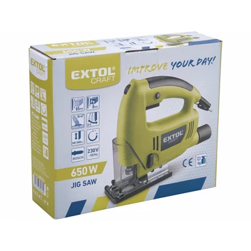 EXTOL CRAFT  dekopír fűrészgép, szabályozható sebesség, 650W; max. vágási kapacitás: 65mm, Bosch befogás