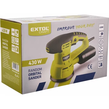 EXTOL CRAFT  rotációs (excentrikus) csiszológép 430W; átmérő:125mm, ford.:5000-13000