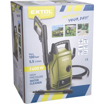 EXTOL CRAFT  magasnyomású mosó 1400W; max./névleges nyomás: 100/70 Bar, max. 330 liter/óra