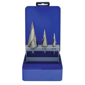 Lépcsős fúró készlet Strend Pro SS424, 4-12, 4-20, 4-32 mm, HSS 4241 spirál, fémbe Lépcsős fúró készlet Strend Pro SS424, 4-12, 4-20, 4-32 mm, HSS 4241 spirál, fémbe