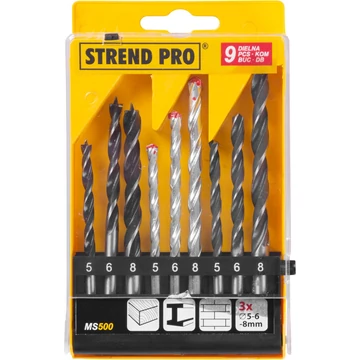 Fúrókészlet Strend Pro MS500 9 részes, fém - fa - tégla Fúrókészlet Strend Pro MS500 9 részes, fém - fa - tégla