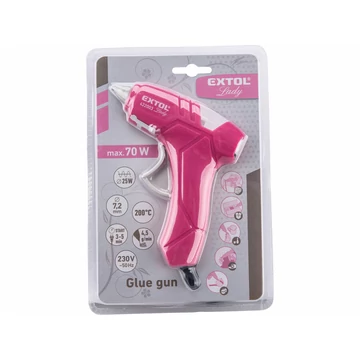 EXTOL LADY melegragasztó pisztoly, 25 W, stift átmérő: 7,2 mm, Extol Lady, bliszteren