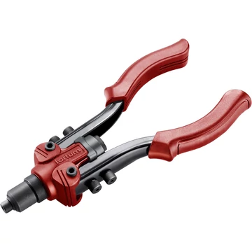 FORTUM popszegecshúzó fogó, kétkaros,ALU,réz,acél, INOX szegecsekhez;2,4-3,2-4,0-4,8-6,4mm, 260mm, CrVMo fej
 FORTUM popszegecshúzó fogó, kétkaros,ALU,réz,acél, INOX szegecsekhez;2,4-3,2-4,0-4,8-6,4mm, 260mm, CrVMo fej