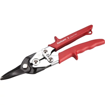 FORTUM lemezvágó olló egyenes vágáshoz, 255mm, CrMoV, áttételes, HRC 60-62, Tüv/GS, DIN 6438