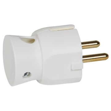 LEGRAND 050316 2P+F földelt, oldalsó bekötésű műanyag csatlakozódugó, fehér