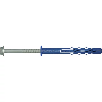 Rawlplug 10x300-as peremes dűbel,hatlapfejű peremes csavar nylonba csomagolva 