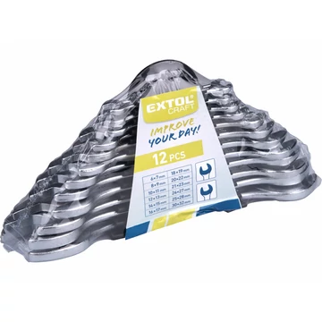 EXTOL CRAFT Villáskulcs klt., W.S., műanyag tartóban; 12db, 6-32mm