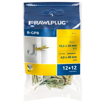 Beüthető gipszkarton ék csavarral R-S11-GPB/12, 10,5x30 mm, 4,0×40 (12db/csom)