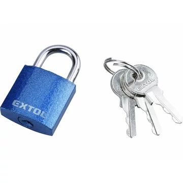 EXTOL PREMIUM Lakat, vas, 3 kulccsal, 25mm  EXTOL PREMIUM Lakat, vas, 3 kulccsal, 25mm