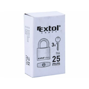EXTOL PREMIUM Lakat, vas, 3 kulccsal, 25mm 