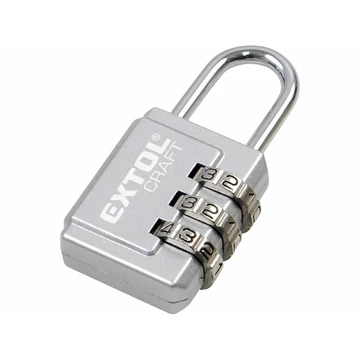 EXTOL CRAFT bőröndlakat, számzáras, 1000 db kód beállítható, 26×55mm, kengyelátmérő: 3,5 mm EXTOL CRAFT bőröndlakat, számzáras, 1000 db kód beállítható, 26×55mm, kengyelátmérő: 3,5 mm