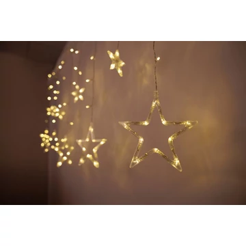 A MagicHome karácsonyi LED-lánc 138 meleg fehér LED-del világít, kültéri IP44 védettséggel, 2,2 × 0,9 m méretben. 8 világítási mód és ON/OFF kapcsoló biztosítja az ünnepi hangulatot.