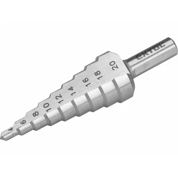 EXTOL CRAFT lépcsős fémfúró HSS, 9 lépcsős (4-20mm, 2mm lépcsők), befogás: 8mm