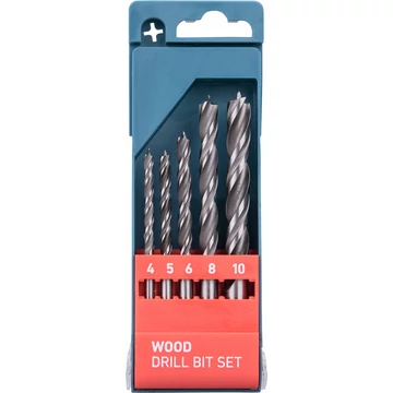 EXTOL PREMIUM  fafúró klt. 5 db, rövid, 4-5-6--8-10mm, Cr.V., normál befogás; műanyag dobozban EXTOL PREMIUM  fafúró klt. 5 db, rövid, 4-5-6--8-10mm, Cr.V., normál befogás; műanyag dobozban