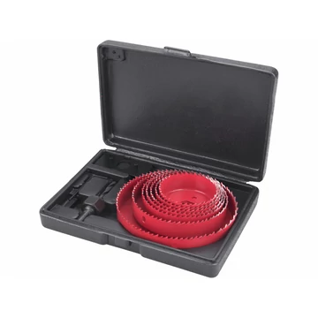 EXTOL PREMIUM körkivágó klt., 10 db-os, (64-70-76-82-89-102-127mm) műanyag, fa, gipszkarton