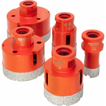 EXTOL PREMIUM körkivágó csempére klt. 5 db, gyémánt vágóél; 20-68mm × M14, sarokcsiszolóba fogható EXTOL PREMIUM körkivágó csempére klt. 5 db, gyémánt vágóél; 20-68mm × M14, sarokcsiszolóba fogható