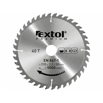 EXTOL PREMIUM körfűrészlap, keményfémlapkás, 115×22,2mm - 400x30mm