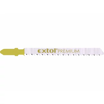 EXTOL PREMIUM dekopírlap, 5db, Bosch befogás, HCS; 75×8×1,5mm, 2,5mm fogtáv, köszörült, fordított állású fogak, egyenes vágás, puhafáh