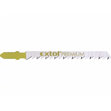 EXTOL PREMIUM dekopírlap, 5db, Bosch befogás, HCS; 75×8×1,5mm, 4mm fogtáv, köszörült fogak, egyenes gyorsvágás, puhafához,farostlemeze
