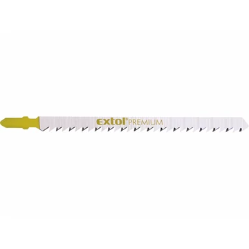 EXTOL PREMIUM dekopírlap, 5db, Bosch befogás, HCS; 126×9×1,5mm, 4mm fogtáv, köszörült fogak, egyenes durva gyorsvágás, puhafához, faro
