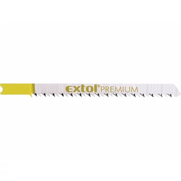 EXTOL PREMIUM dekopírlap, 5db, univerzális befogás, HCS; 75×8×1,5mm, 2,5mm fogtáv, köszörült, fordított állású fogak, egyenes vágás, p
