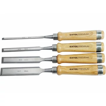 EXTOL PREMIUM Favéső minőségi bükk nyéllel, 4db-os készlet, 6-12-20-25mm
