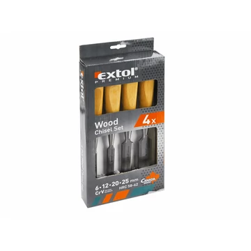 EXTOL PREMIUM Favéső minőségi bükk nyéllel, 4db-os készlet, 6-12-20-25mm
