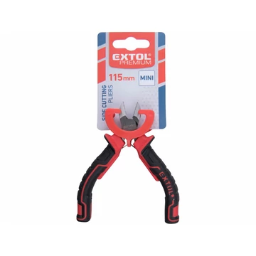 EXTOL PREMIUM oldalcsípő fogó, mini; 115 mm, kétszínű műanyag nyél, rugós