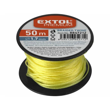 EXTOL PREMIUM Kőműves zsinór, 1,7mm, 50m, sárga