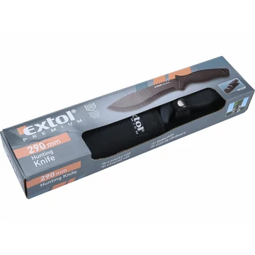 EXTOL PREMIUM vadász- és túrakés, 2CR13 rozsdamentes acél penge, műanyag nyél, nylon tok