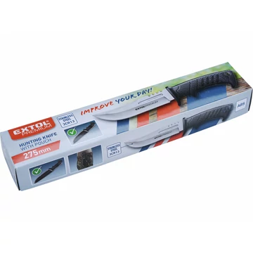 EXTOL PREMIUM vadász- és túrakés, 3CR13 rozsdamentes acél penge, műanyag nyél, nylon tok