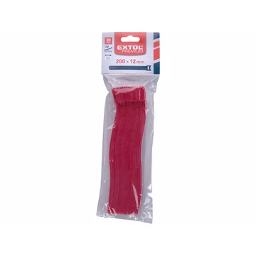 EXTOL PREMIUM kábelkötegelő 12,0×200mm 30db, tépőzáras, többször használható (oldható), piros, nylon