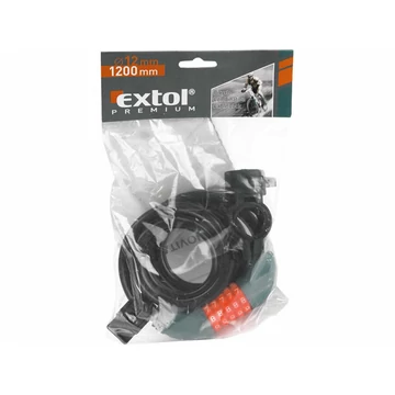 Extol Premium kerékpárzár, spirál, 12×1200mm, számzáras, műanyag tartóval
